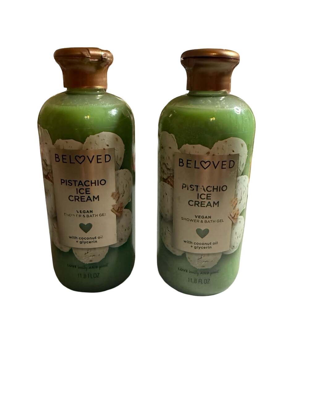 Beloved Pistachio Ice Cream Vegan Shower & Bath Gel 11.8 fl oz - Set of 2